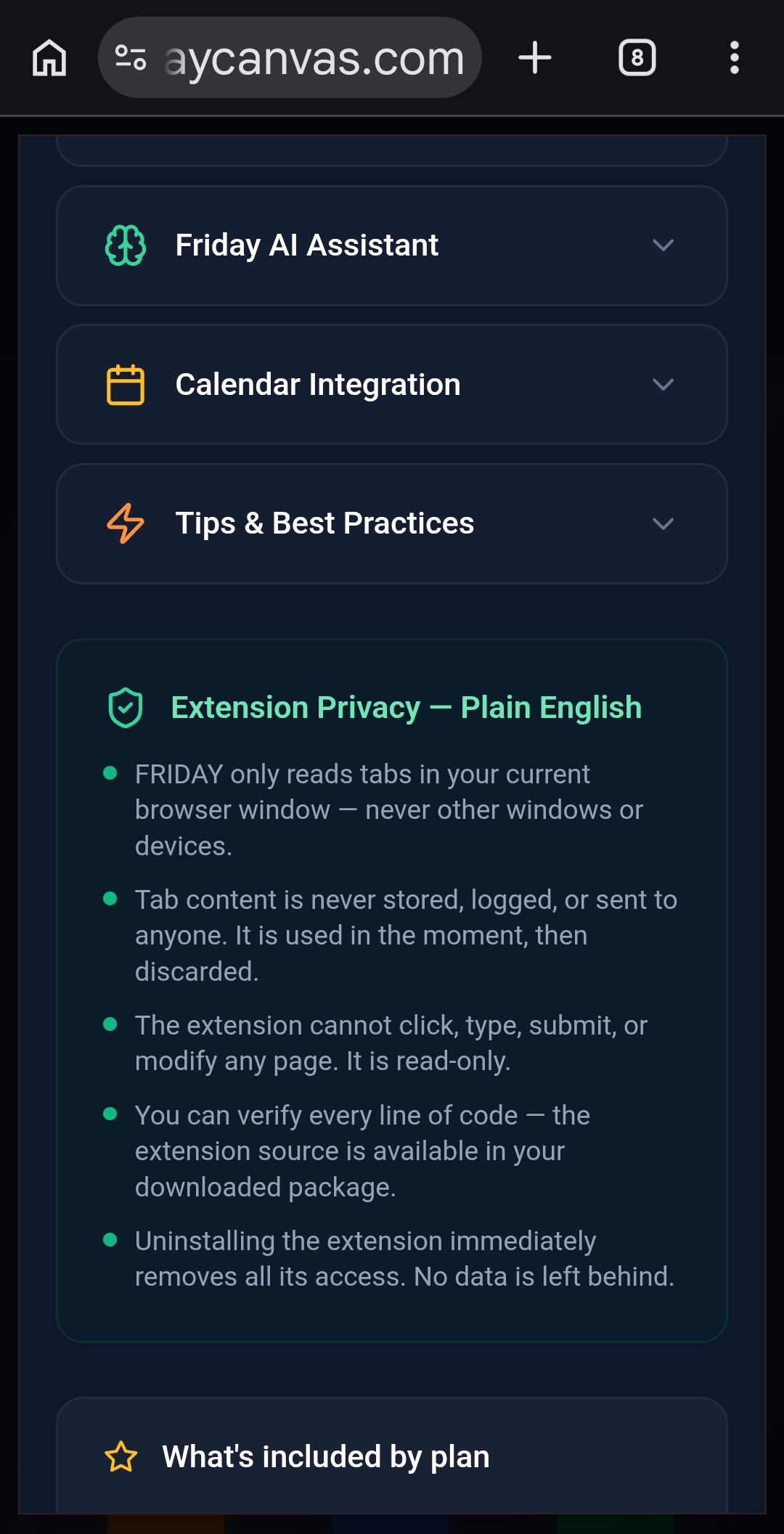 FRIDAY mobile screen 3